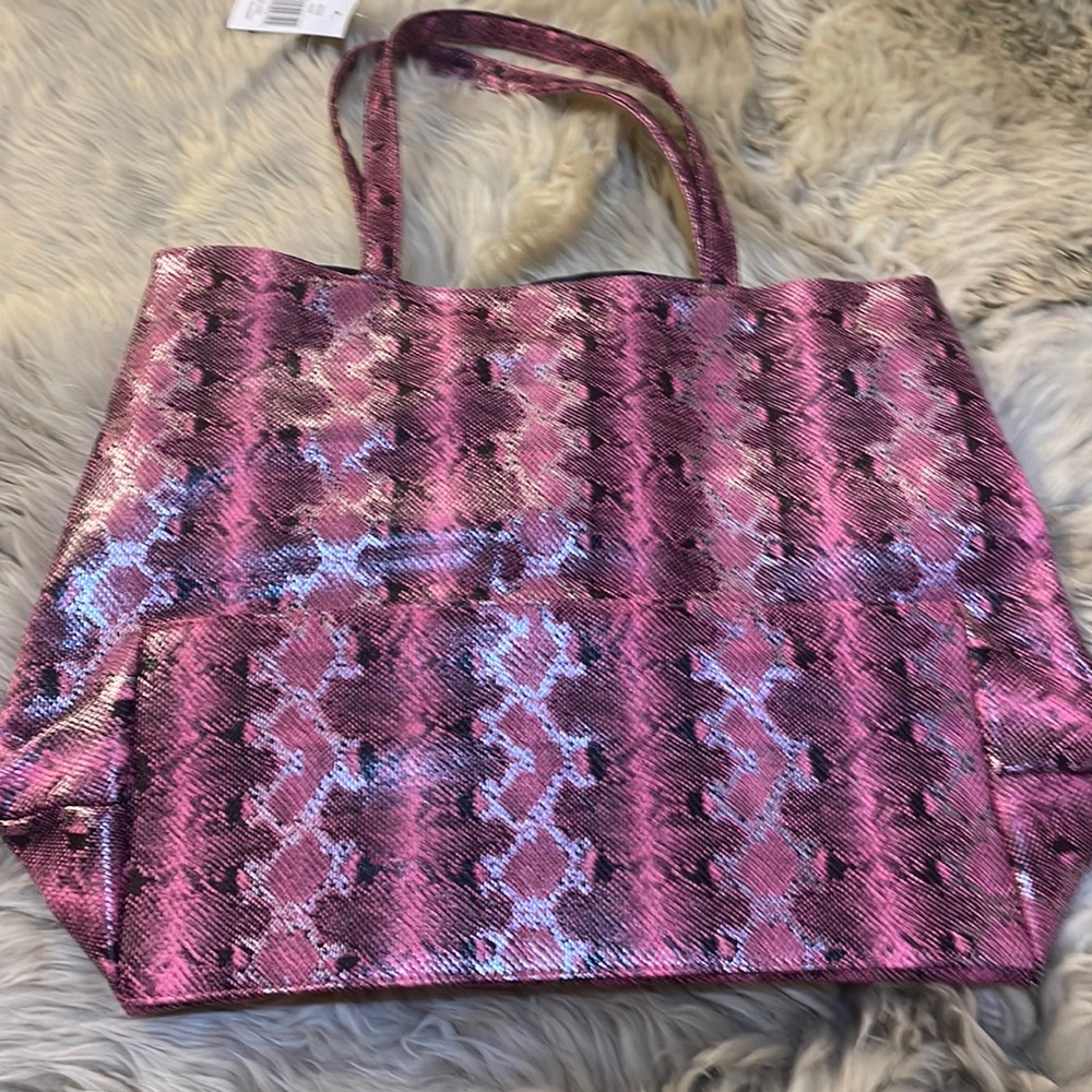 Snake print tote